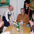 A big birthday cake arrives, Mike's 70th Birthday, Christchurch, Dorset - 12th March 2005