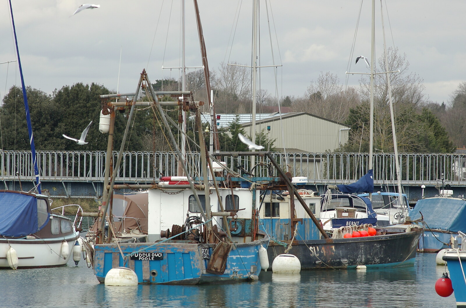 A Walk Around Lymington, and Luke Leaves Qualcomm Cambridge - 13th March 2005: More well-worn fishing boats at Lymington