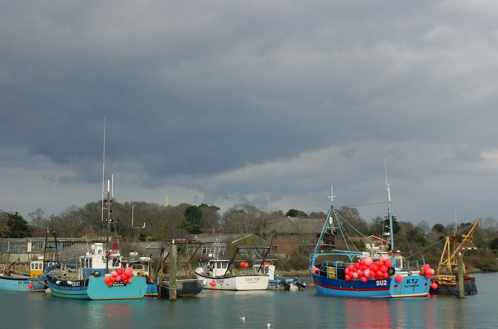 Grey clouds over the river from A Walk Around Lymington, and Luke Leaves Qualcomm Cambridge - 13th March 2005