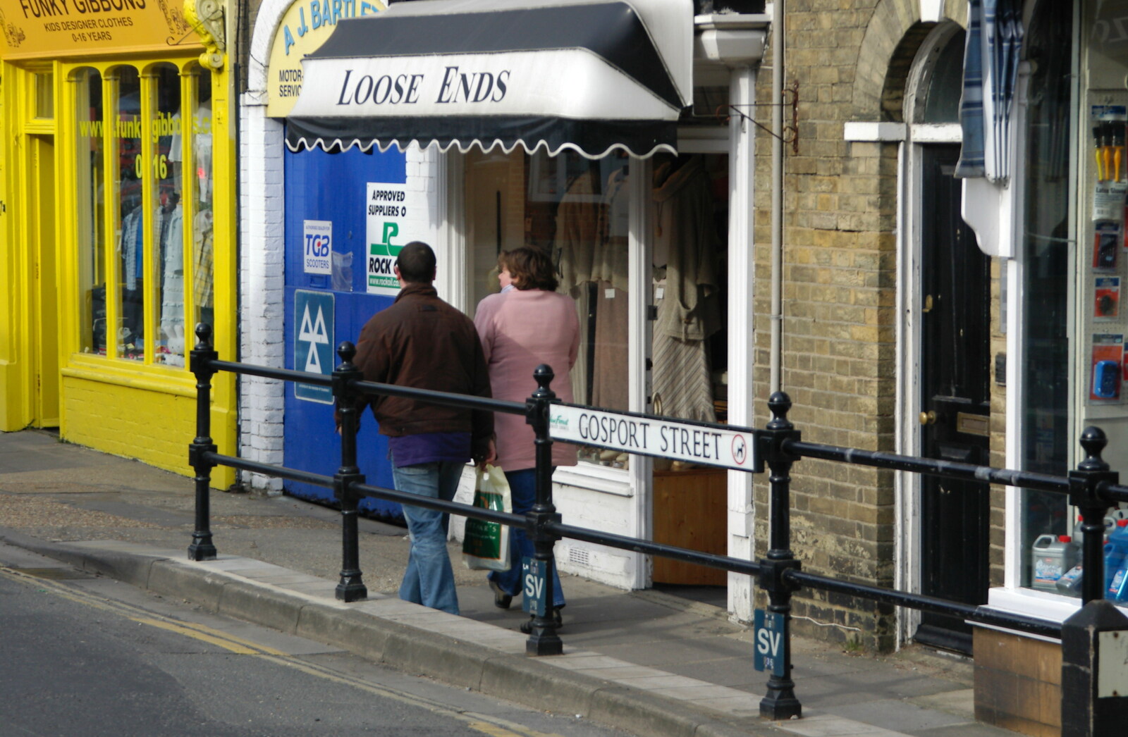 Sis and Matt stroll down Gosport Street from A Walk Around Lymington, and Luke Leaves Qualcomm Cambridge - 13th March 2005