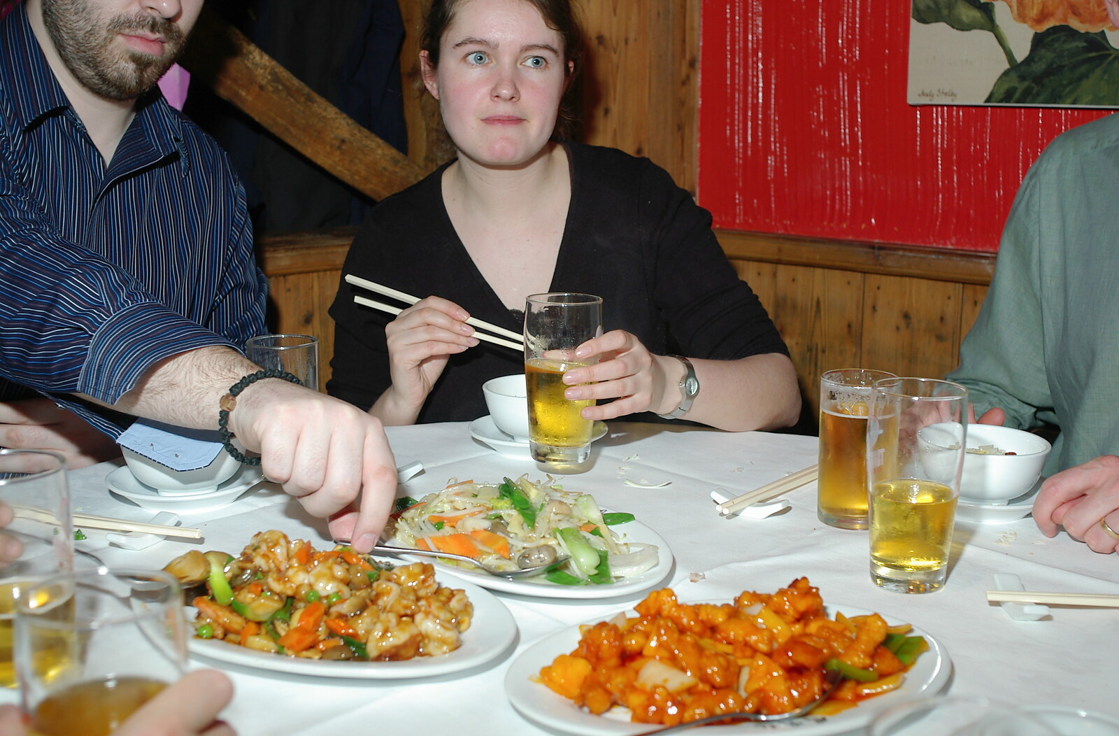 A Walk Around Lymington, and Luke Leaves Qualcomm Cambridge - 13th March 2005: Isobel, armed with chopsticks