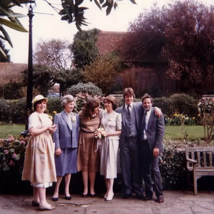 Sis, Grandmother, Caroline, Mother, Neil and Andy Campbell, from Nosher's Family History - 1980-1985