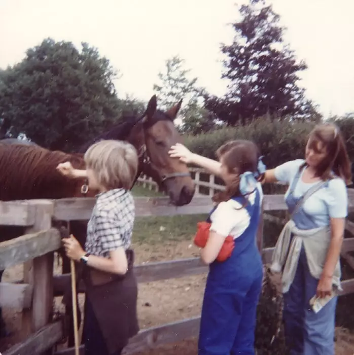 We meet some horses somewhere, from Nosher's Family History - 1980-1985