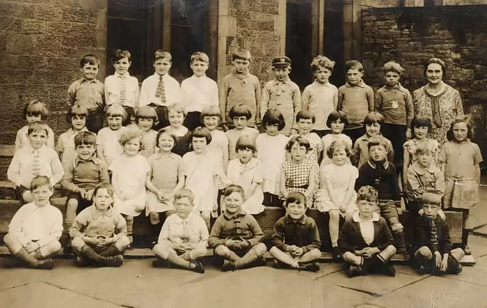 Margaret, at St. Mary's Junior School, Rawtenstall, from Nosher's Family History - 1880-1955