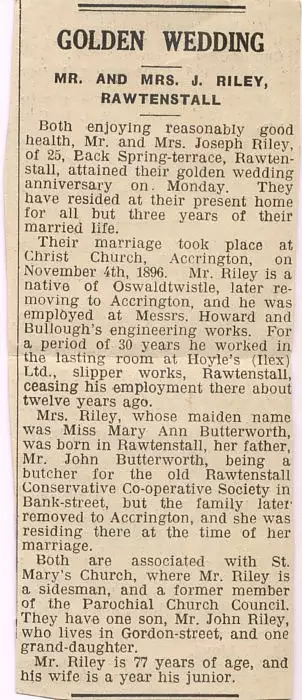 Newspaper article referring to the previous photo, 1946, from Nosher's Family History - 1880-1955