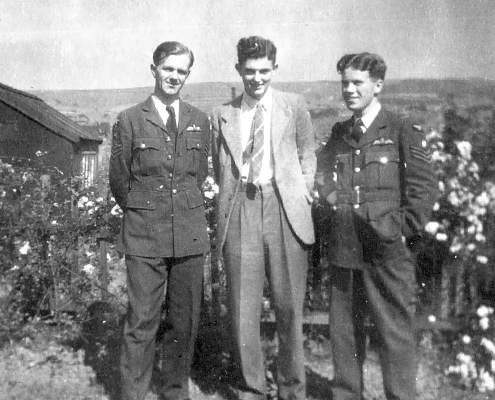 Joseph, unknown and James, c.1947, from Nosher's Family History - 1880-1955