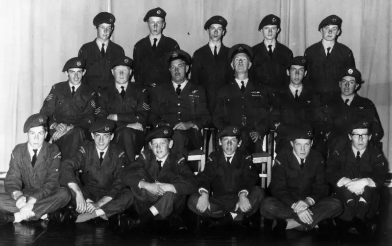 2nd from right, middle row, from Grandad's RAF Days - Miscellaneous Dates