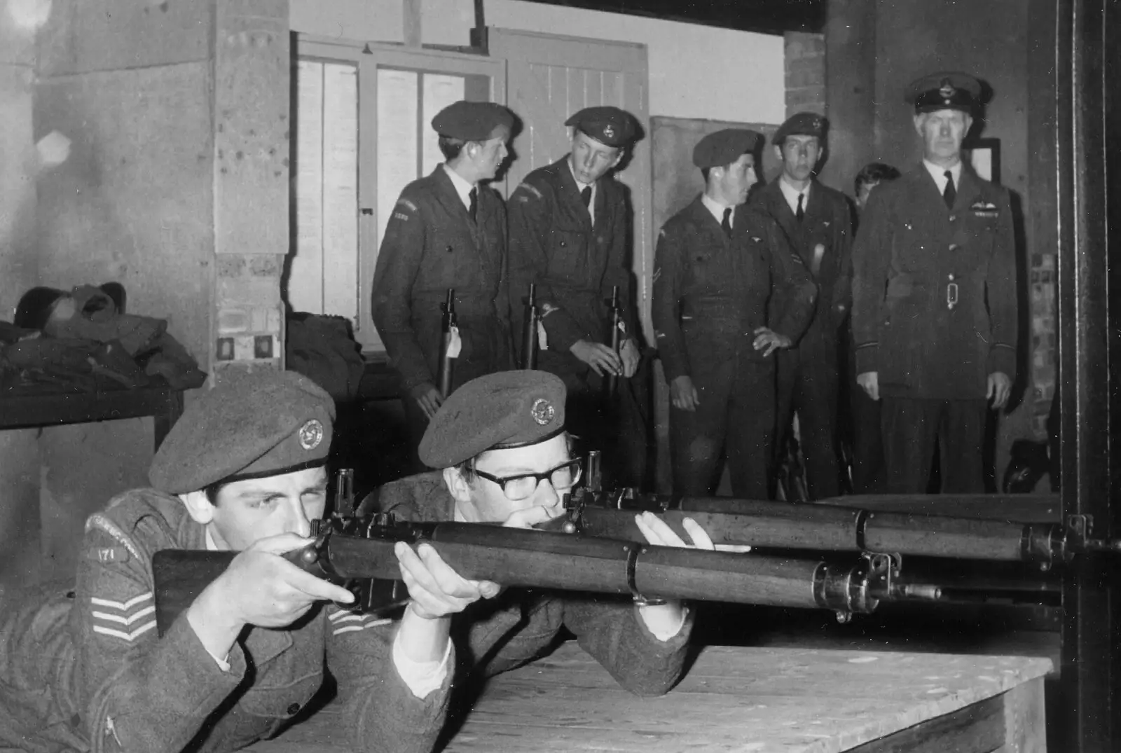 Far right, standing, watching the ATC at Christchurch, from Grandad's RAF Days - Miscellaneous Dates