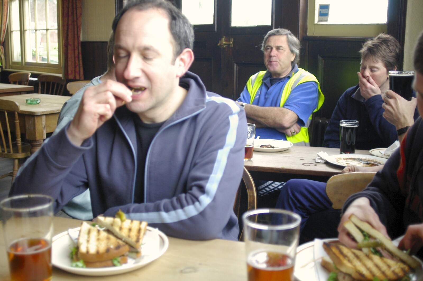DH eats a bit of salad from The BSCC Easter Bike Ride, Framlingham, Suffolk - 26th March 2005