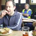 DH eats a bit of salad, The BSCC Easter Bike Ride, Framlingham, Suffolk - 26th March 2005