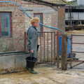 Wavy in the yard, Wavy and the Milking Room, Dairy Farm, Thrandeston, Suffolk - 28th March 2005