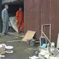 Mick and Richard in a Nissen hut, An Elegy for a Shed, Hopton, Suffolk - 28th March 2005