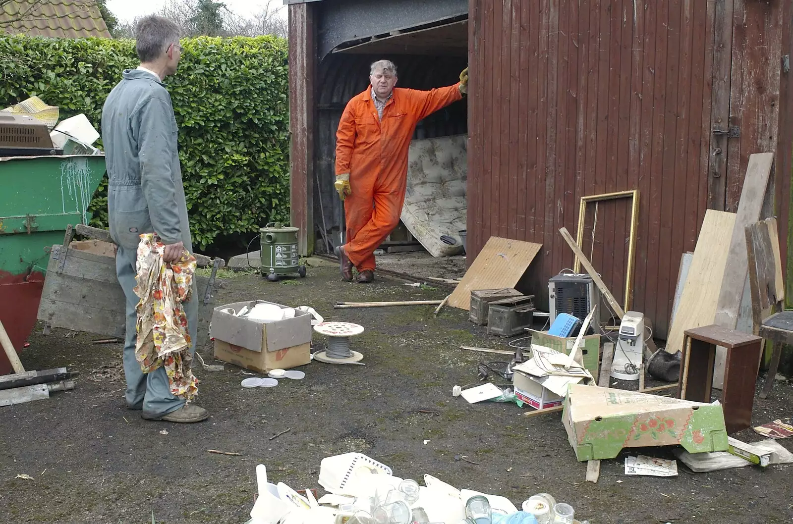 Surveying the scene, from An Elegy for a Shed, Hopton, Suffolk - 28th March 2005