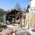 The old Mere Street petrol station reappears, The SCC Social Club and the  Demolition of Diss Publishing, Ipswich and Diss - 2nd April 2005