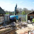 A digger by the Mere, The SCC Social Club and the  Demolition of Diss Publishing, Ipswich and Diss - 2nd April 2005