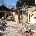 Demolition in full swing, The SCC Social Club and the  Demolition of Diss Publishing, Ipswich and Diss - 2nd April 2005