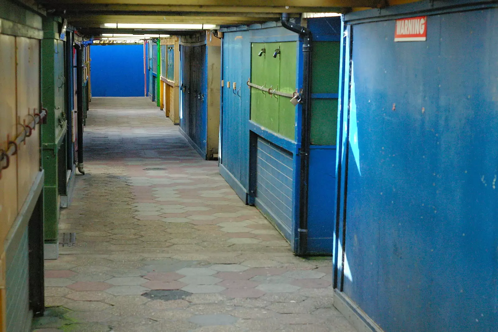 The empty alleyways of Norwich Market, from Norwich Market, the BSCC at Occold, and Diss Publishing - 10th April 2005