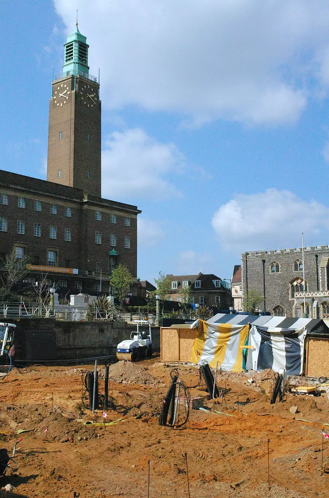 A hole in the ground, from Norwich Market, the BSCC at Occold, and Diss Publishing - 10th April 2005