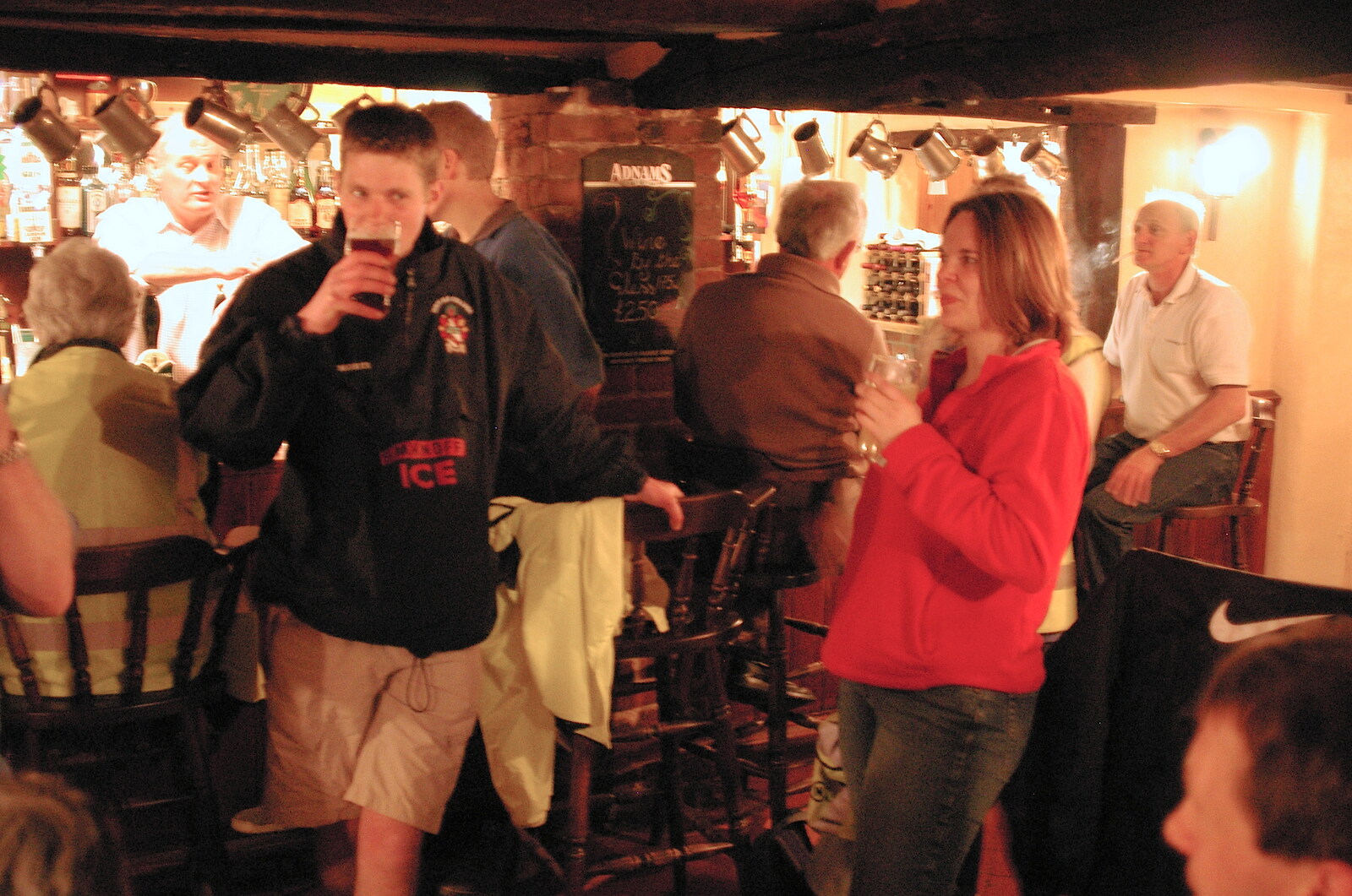The Boy Phil and Jen in the Beaconsfield Arms from Norwich Market, the BSCC at Occold, and Diss Publishing - 10th April 2005