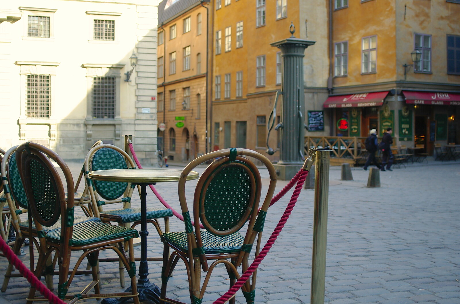 Empty café tables from A Postcard From Stockholm: A Working Trip to Sweden - 24th April 2005