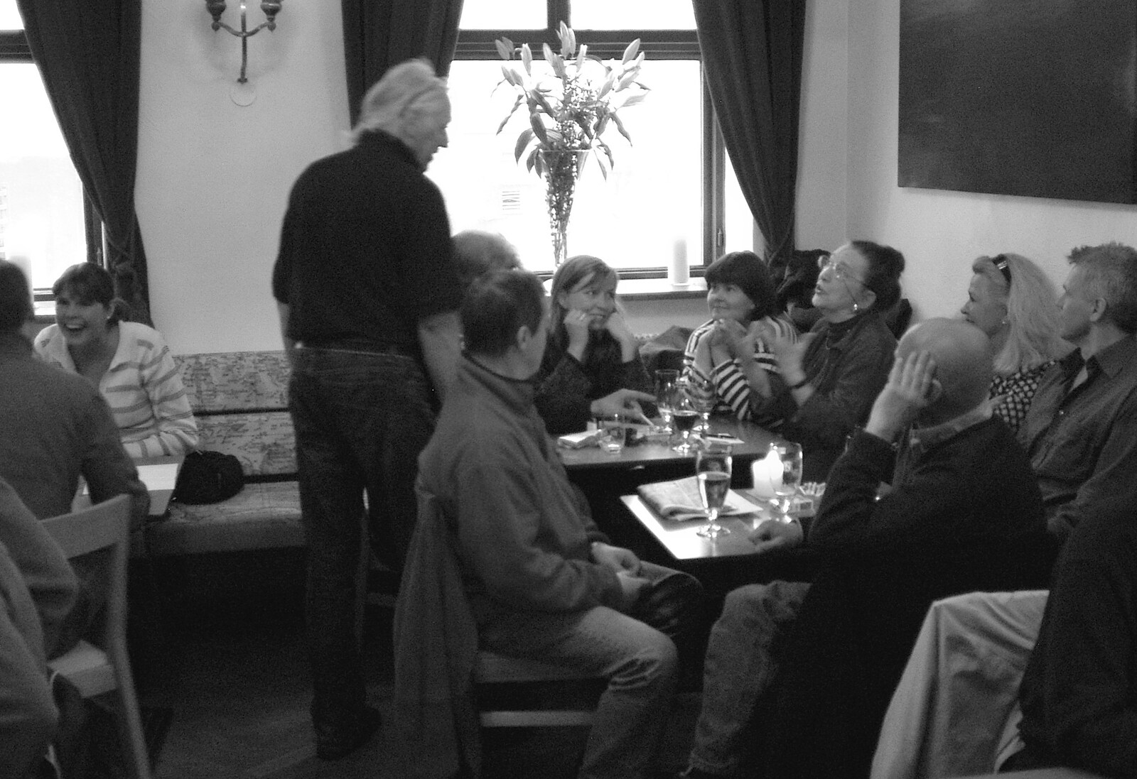 Inside Café Bacci, a pub quiz is occuring from A Postcard From Stockholm: A Working Trip to Sweden - 24th April 2005
