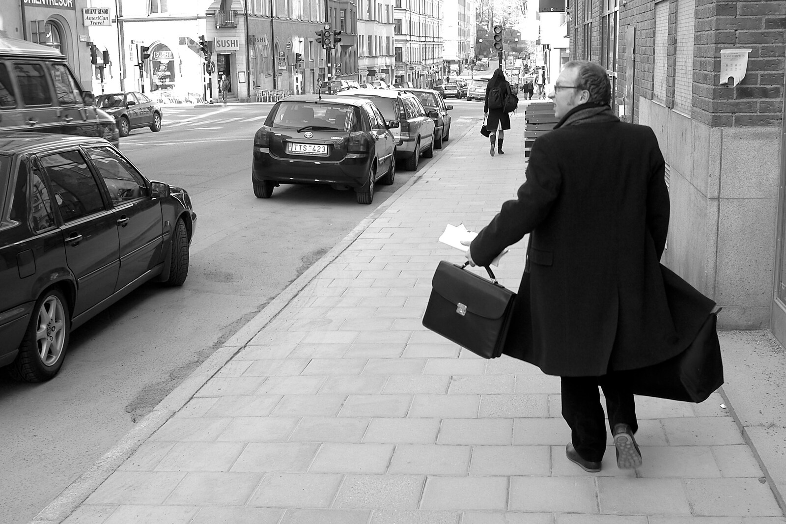 Julian with his bags from A Postcard From Stockholm: A Working Trip to Sweden - 24th April 2005