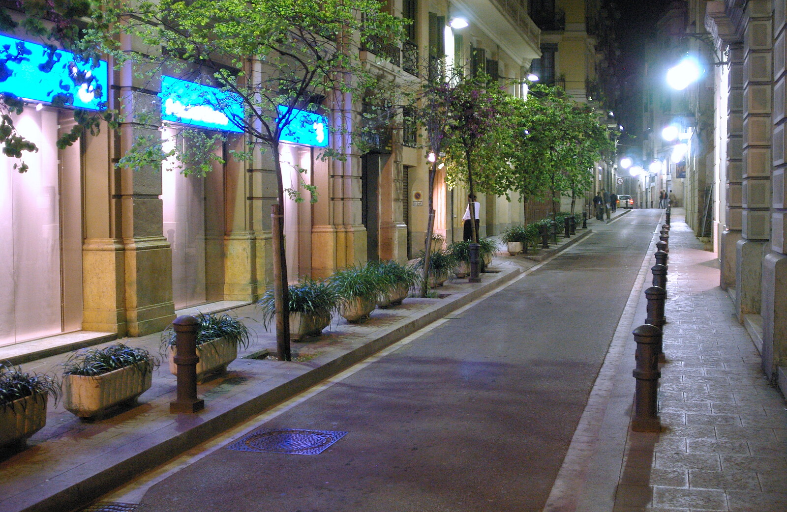 A quiet street by night from A Trip to Barcelona, Catalunya, Spain - 29th April 2005
