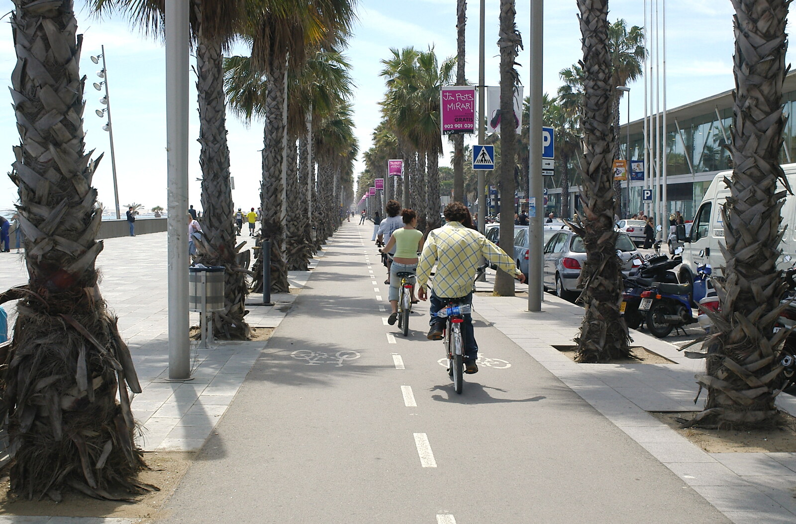 Cycling along the promenade from A Trip to Barcelona, Catalunya, Spain - 29th April 2005
