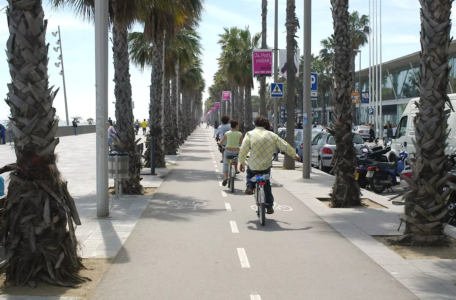 Cycling along the promenade, from A Trip to Barcelona, Catalunya, Spain - 29th April 2005