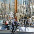 A bloke on a bike down by the harbour, A Trip to Barcelona, Catalunya, Spain - 29th April 2005