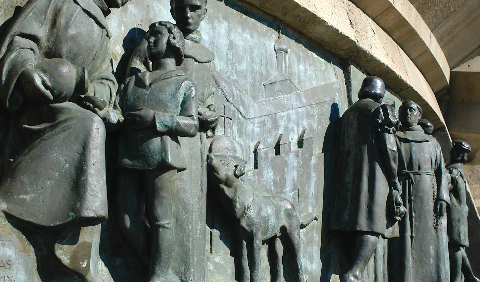 Statues on the Columbus Colón from Montjuïc and Sant Feliu de Guíxols, Barcelona, Catalunya - 30th April 2005