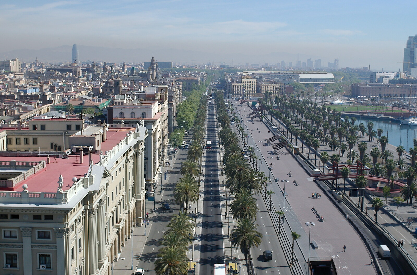 A view down Paseo Colón from Montjuïc and Sant Feliu de Guíxols, Barcelona, Catalunya - 30th April 2005