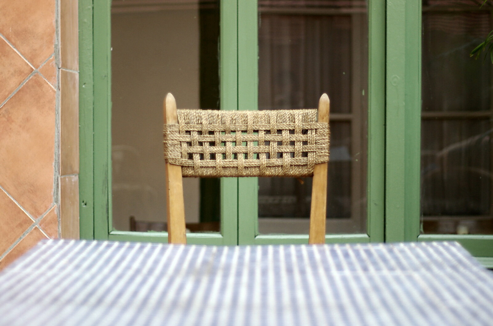 A wicker chair from Montjuïc and Sant Feliu de Guíxols, Barcelona, Catalunya - 30th April 2005