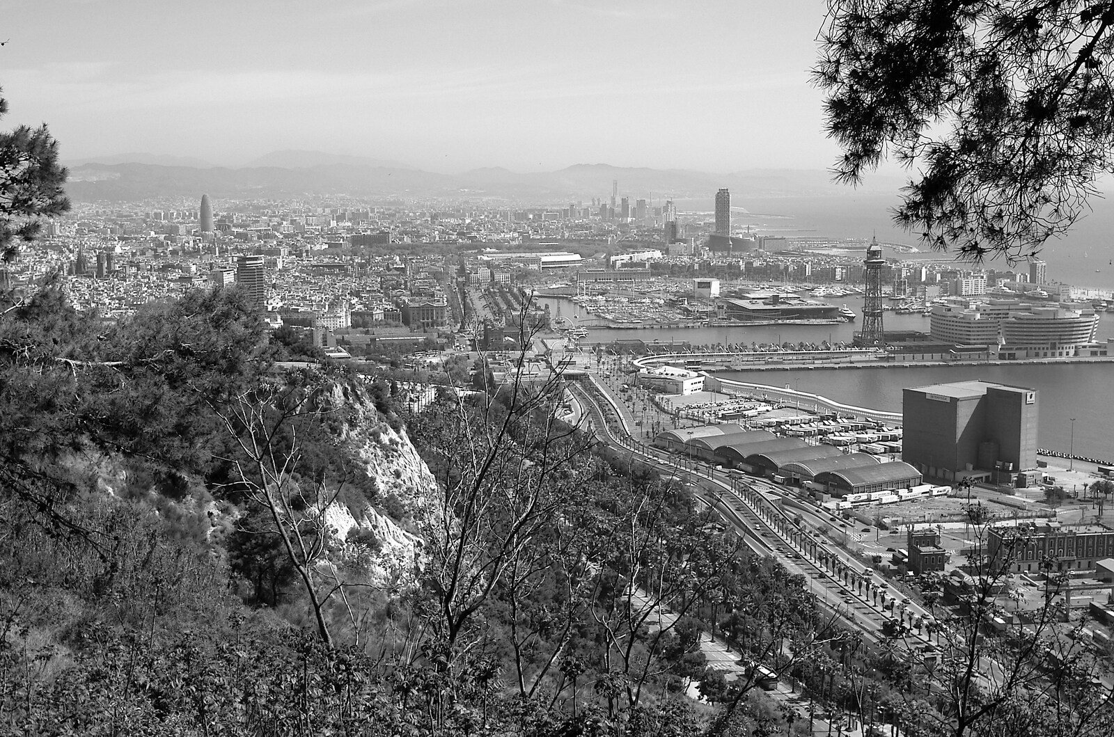 A view over the whole city from Montjuïc from Montjuïc and Sant Feliu de Guíxols, Barcelona, Catalunya - 30th April 2005