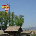 The flags of Spain and Catalunya, Montjuïc and Sant Feliu de Guíxols, Barcelona, Catalunya - 30th April 2005