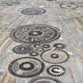 A pavement made up with cogs and gears, Montjuïc and Sant Feliu de Guíxols, Barcelona, Catalunya - 30th April 2005