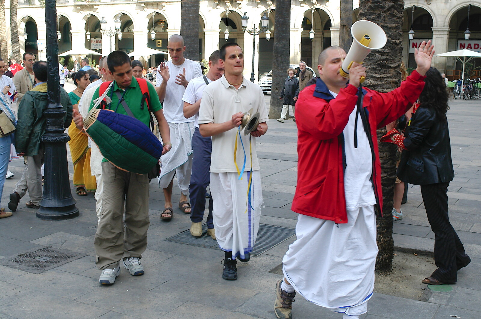 Some Hare Krishna types do their thing from Montjuïc and Sant Feliu de Guíxols, Barcelona, Catalunya - 30th April 2005