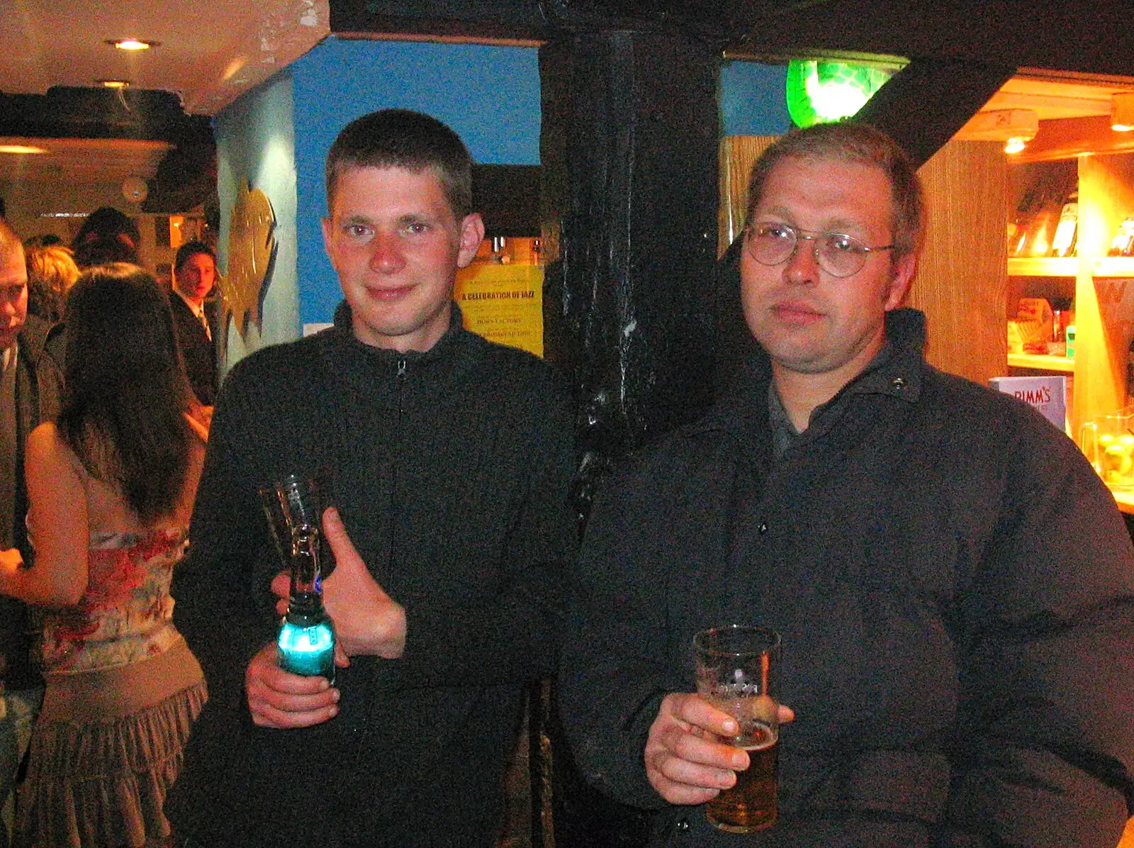 Phil and Marc by the bar in the Waterfront Inn, from Music at the Waterfront and Upstairs at Revolution Records, Diss - 8th May 2005