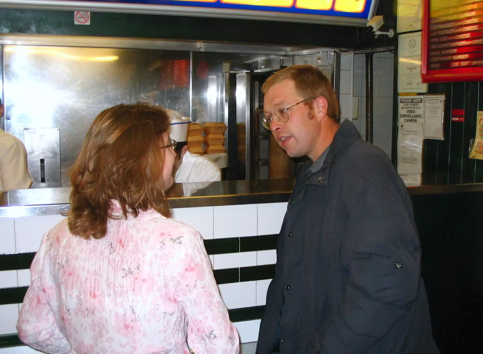 Suey and Marc in the kebab shop, from Music at the Waterfront and Upstairs at Revolution Records, Diss - 8th May 2005