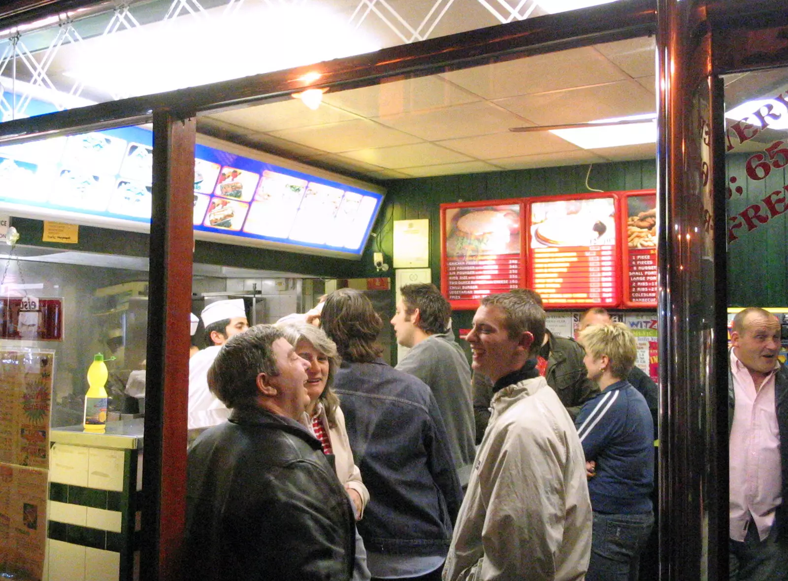 The kebab shop is packed, from Music at the Waterfront and Upstairs at Revolution Records, Diss - 8th May 2005