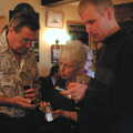Alan, Spam and Bill do mobile phones, The BSCC Weekend Trip to Rutland Water, Empingham, Rutland - 14th May 2005