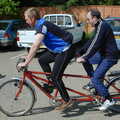 Marc and DH test out the tandem for the first time, The BSCC Weekend Trip to Rutland Water, Empingham, Rutland - 14th May 2005