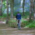 The Boy Phil rides through a bluebell wood, The BSCC Weekend Trip to Rutland Water, Empingham, Rutland - 14th May 2005