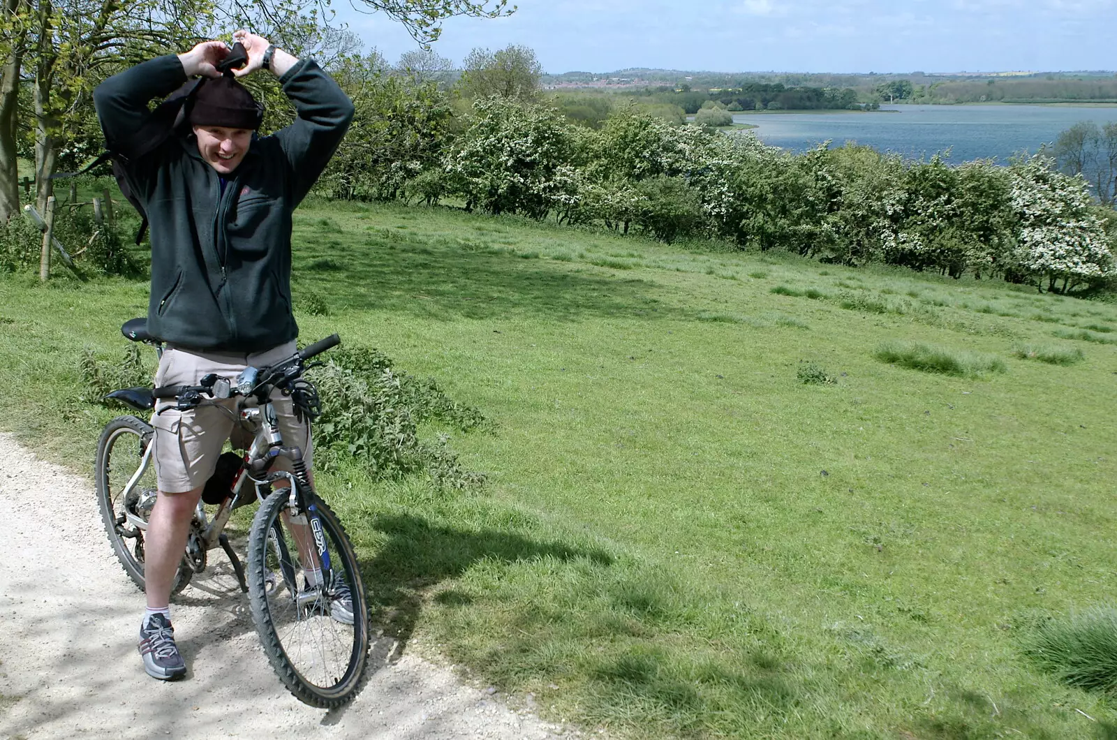 Gov peels off his backpack, from The BSCC Weekend Trip to Rutland Water, Empingham, Rutland - 14th May 2005