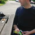 DH gets a roll-up going, The BSCC Weekend Trip to Rutland Water, Empingham, Rutland - 14th May 2005