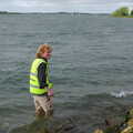Wavy decides to have a paddle, The BSCC Weekend Trip to Rutland Water, Empingham, Rutland - 14th May 2005