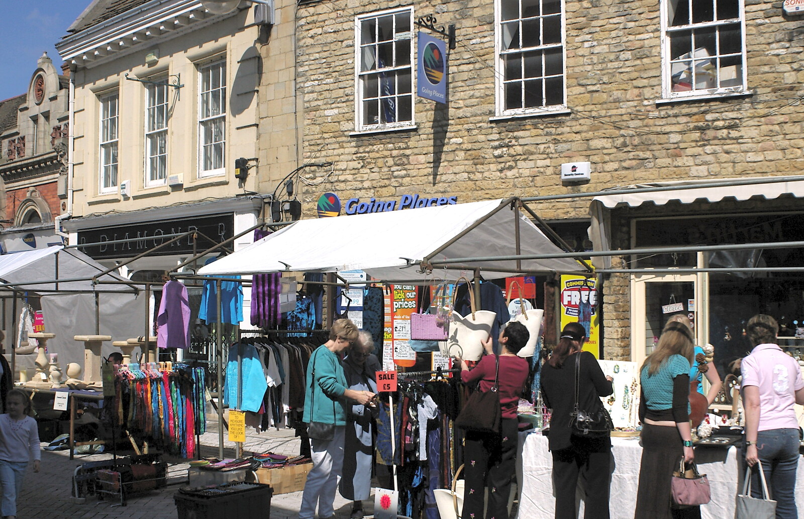 There's a market on the high street from A Postcard From Stamford, Lincolnshire - 15th May 2005