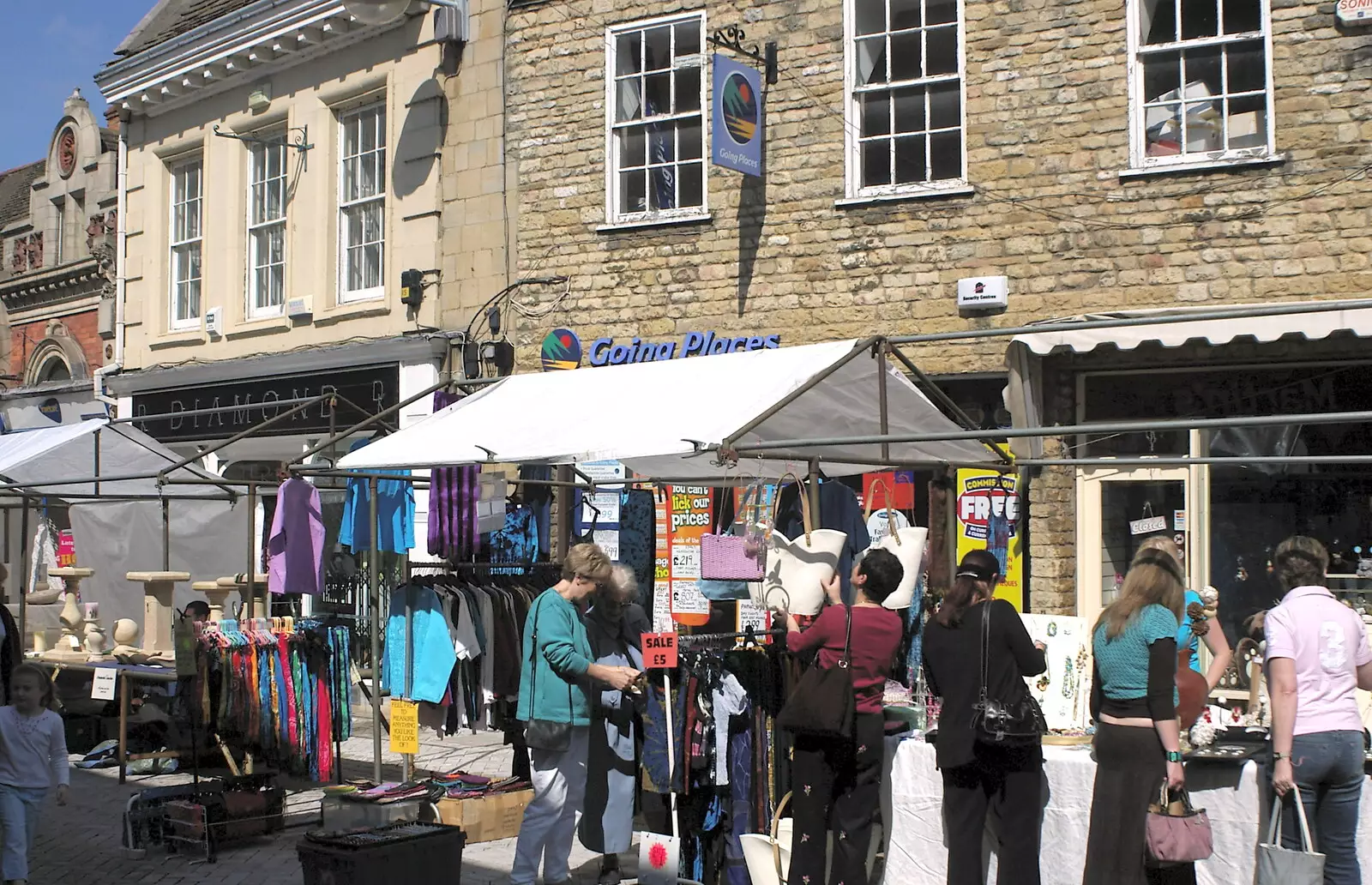 There's a market on the high street, from A Postcard From Stamford, Lincolnshire - 15th May 2005