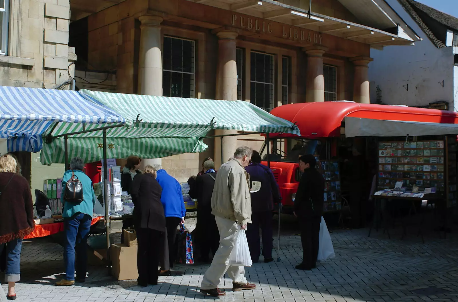 Outside the Public Library, from A Postcard From Stamford, Lincolnshire - 15th May 2005