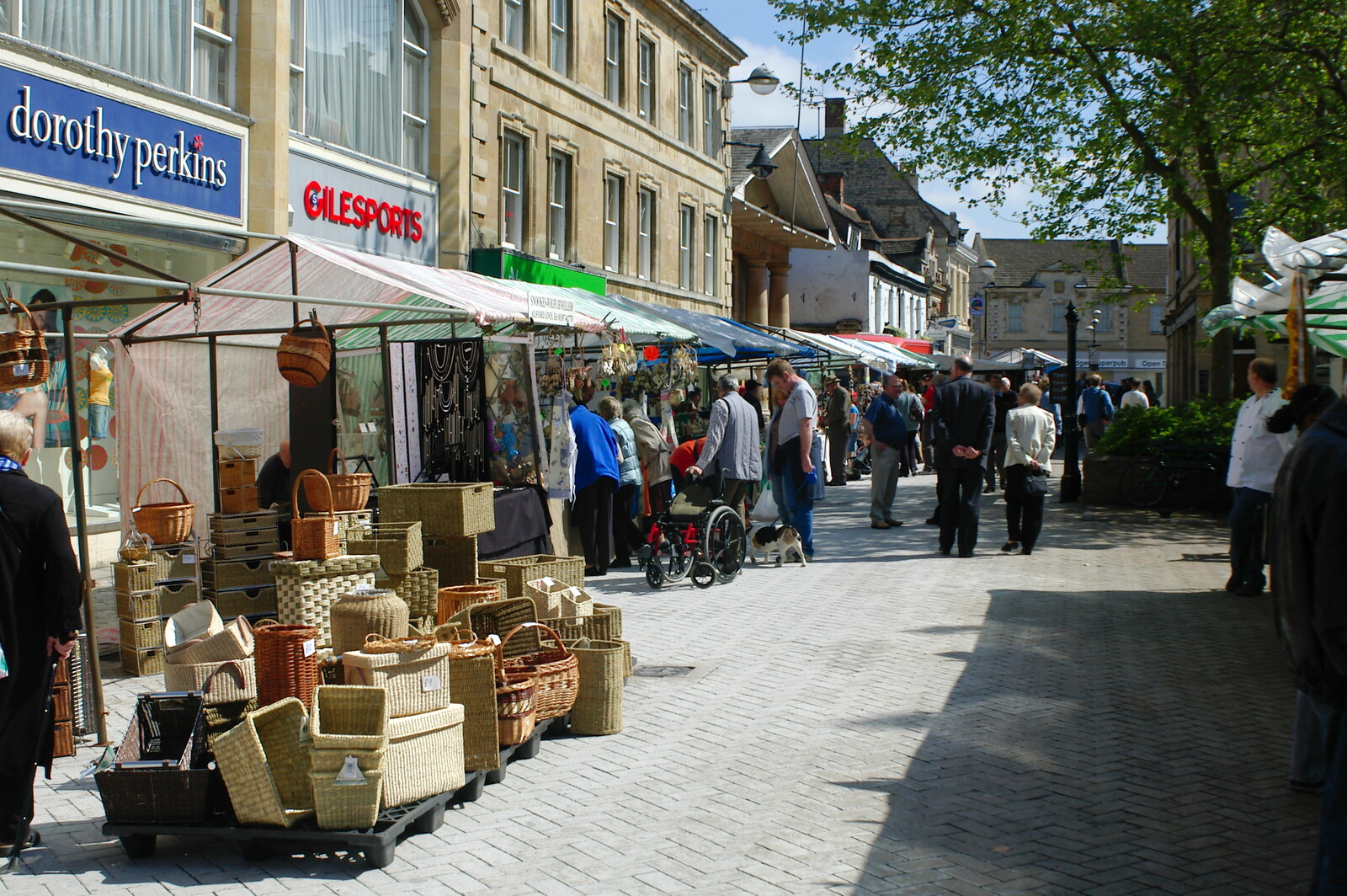 A wicker basket stall from A Postcard From Stamford, Lincolnshire - 15th May 2005